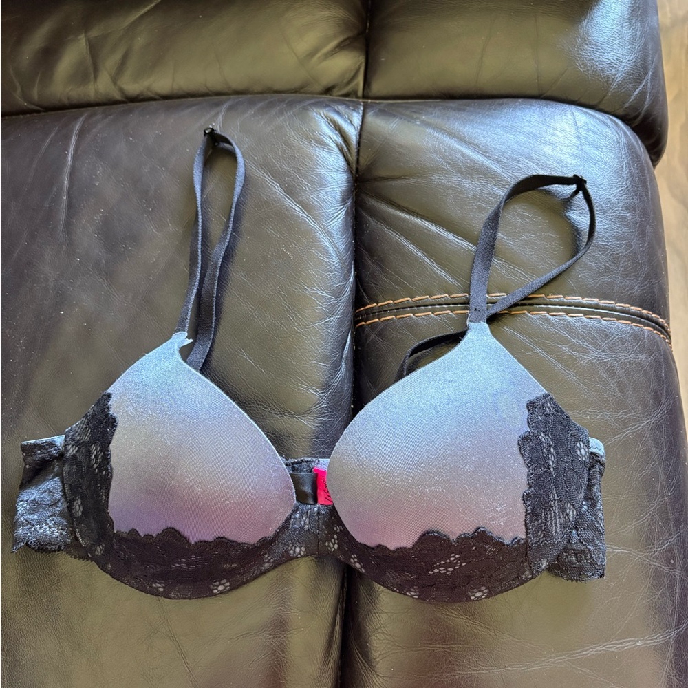 La Senza Elegant Black and blue Lace push-up Bra